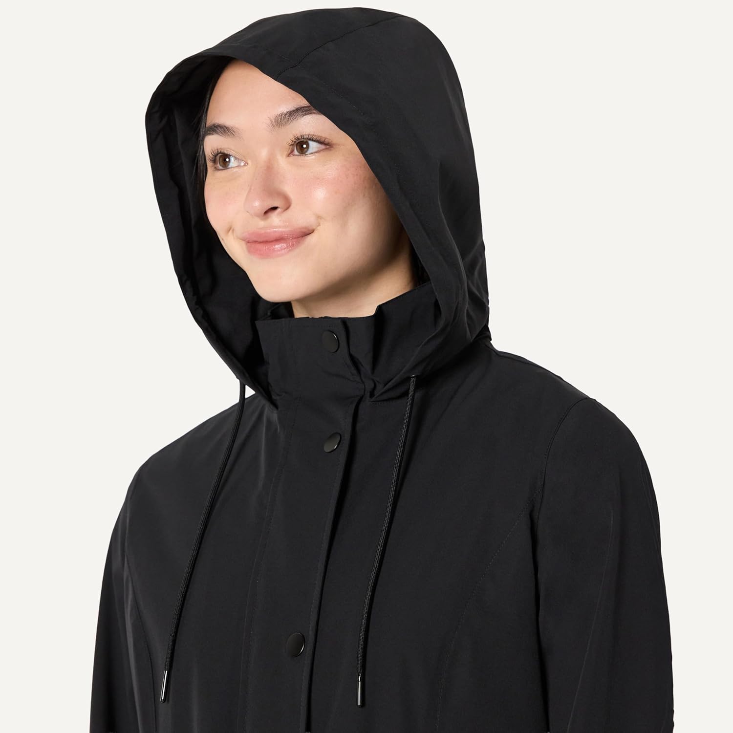Women's Lightweight Waterproof Long Hooded Rain Jacket - Image 4