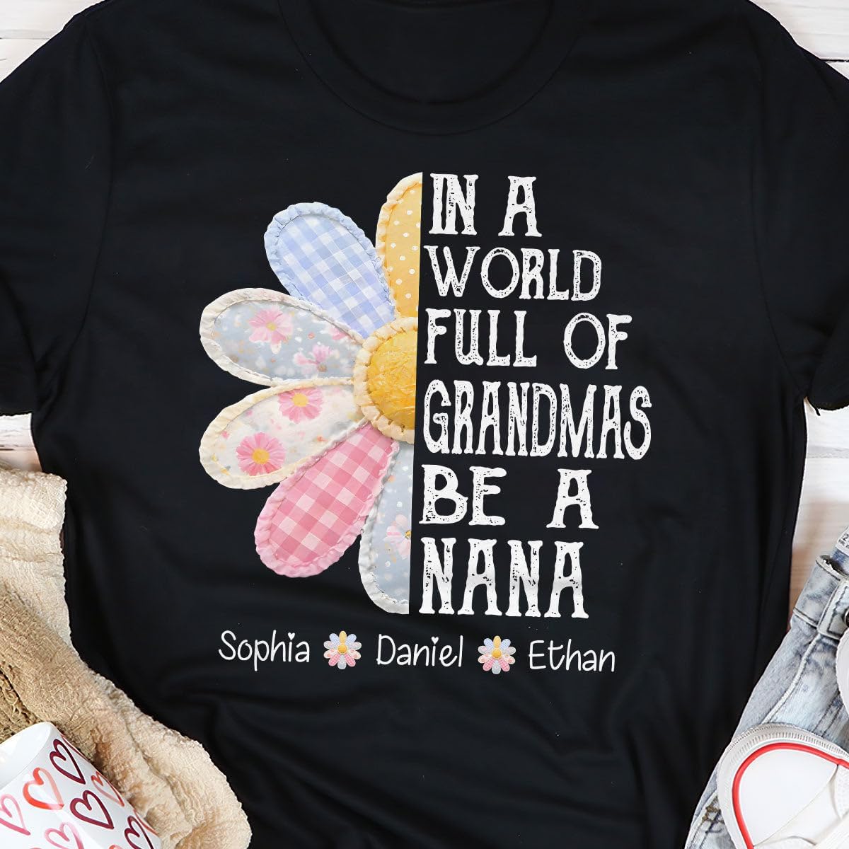 Women's Grandma Nana Family Quote Graphic T-Shirt - Image 2