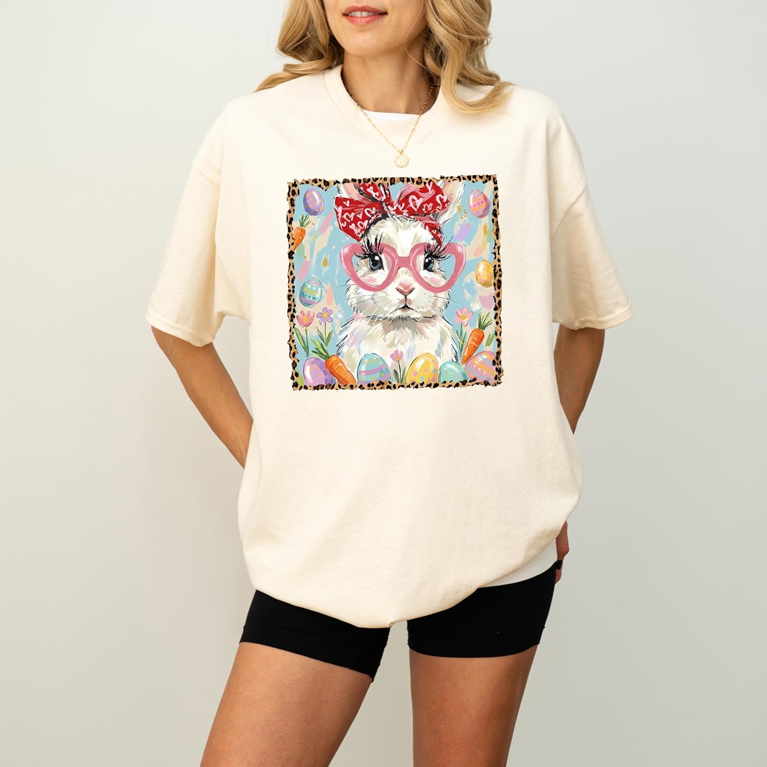 Women's Cool Easter Bunny Sunglasses Graphic Sweater - Image 6