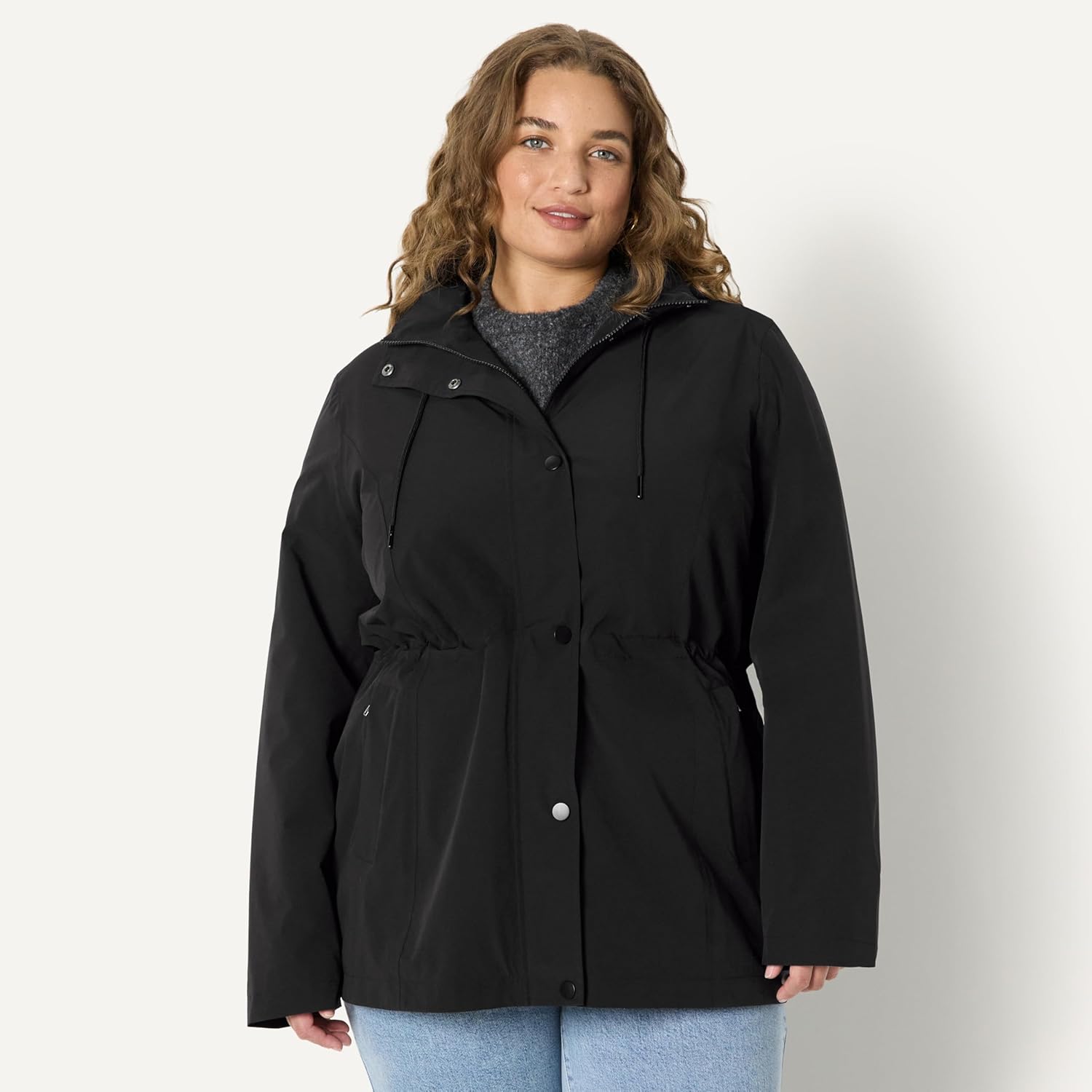 Women's Lightweight Waterproof Long Hooded Rain Jacket - Image 6