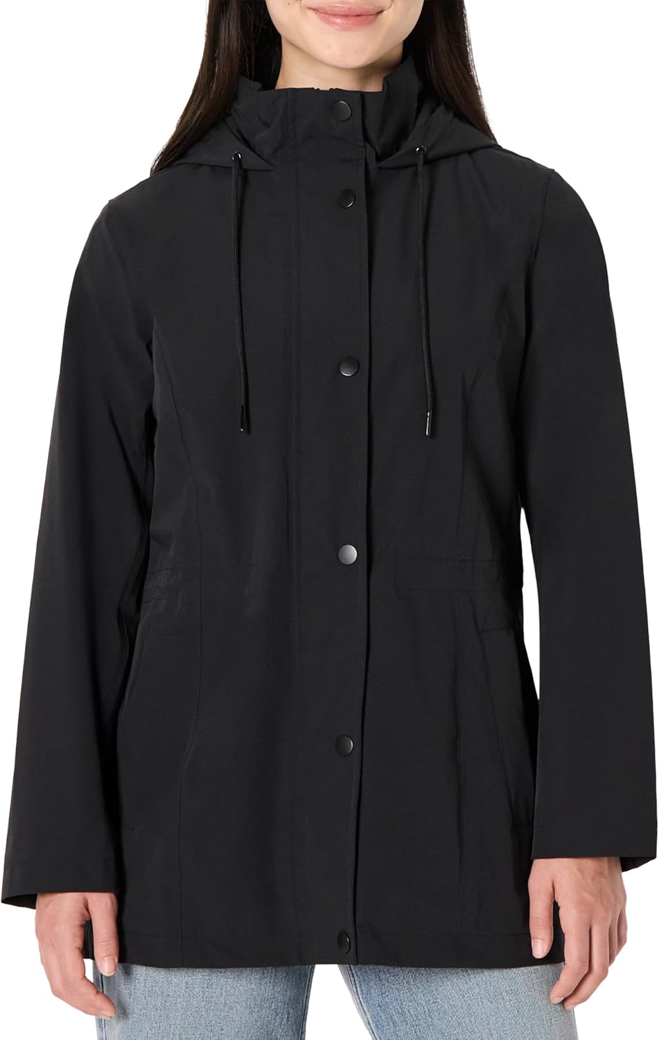 Women's Lightweight Waterproof Long Hooded Rain Jacket