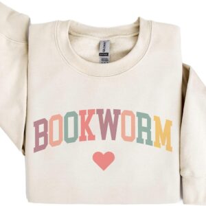 Women's Retro Bookworm Heart Book Lover Sweater