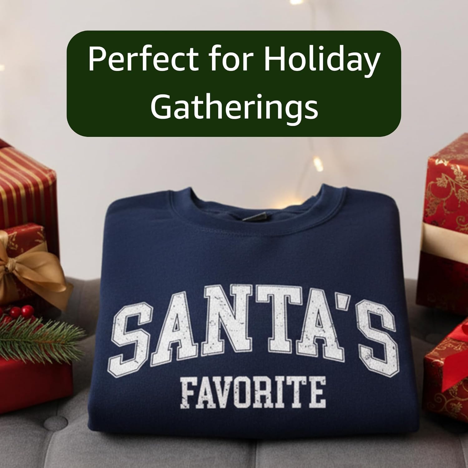 Women's Santa's Favorite Christmas Holiday Graphic Sweater - Image 5