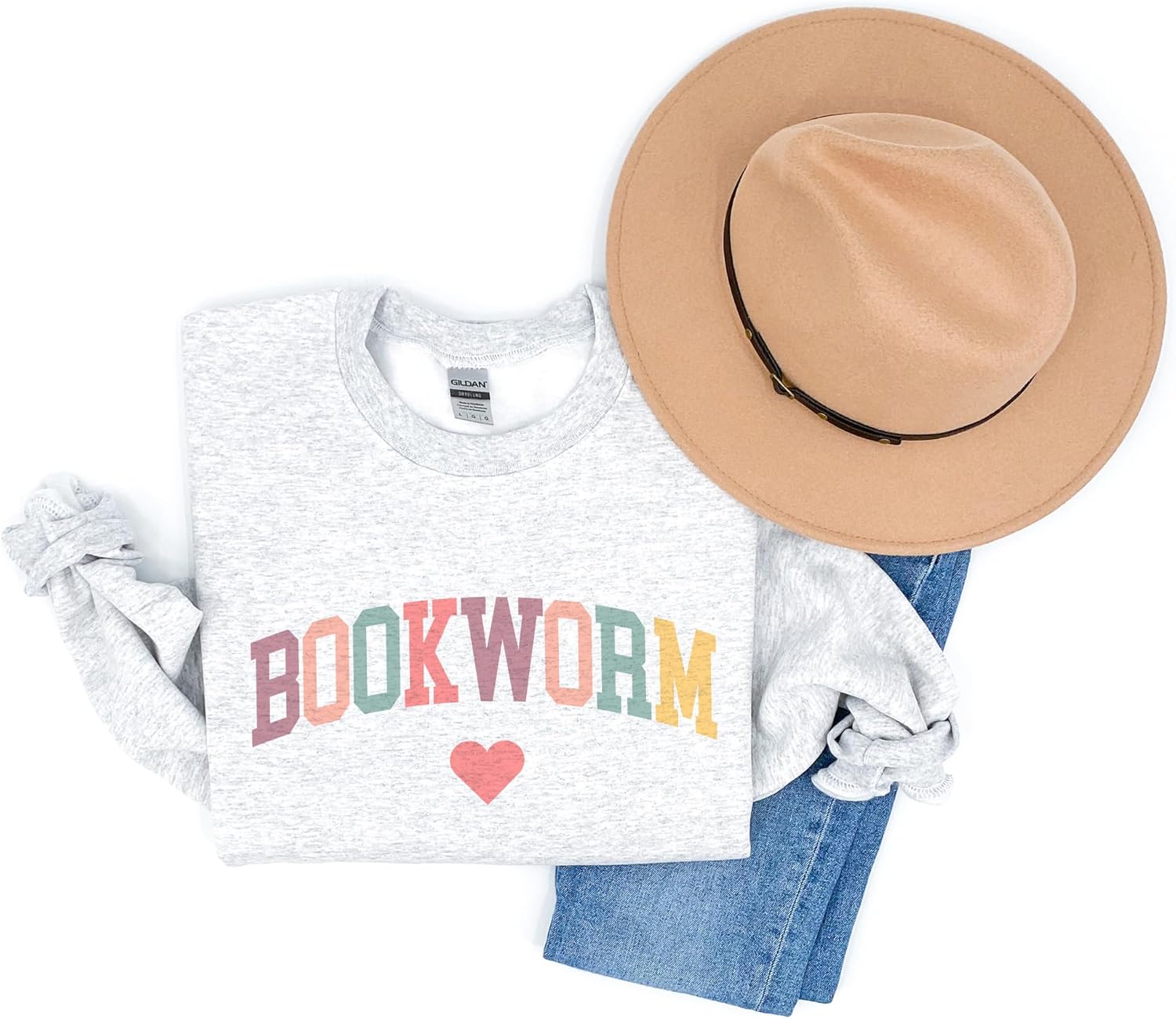 Women's Retro Bookworm Heart Book Lover Sweater - Image 7