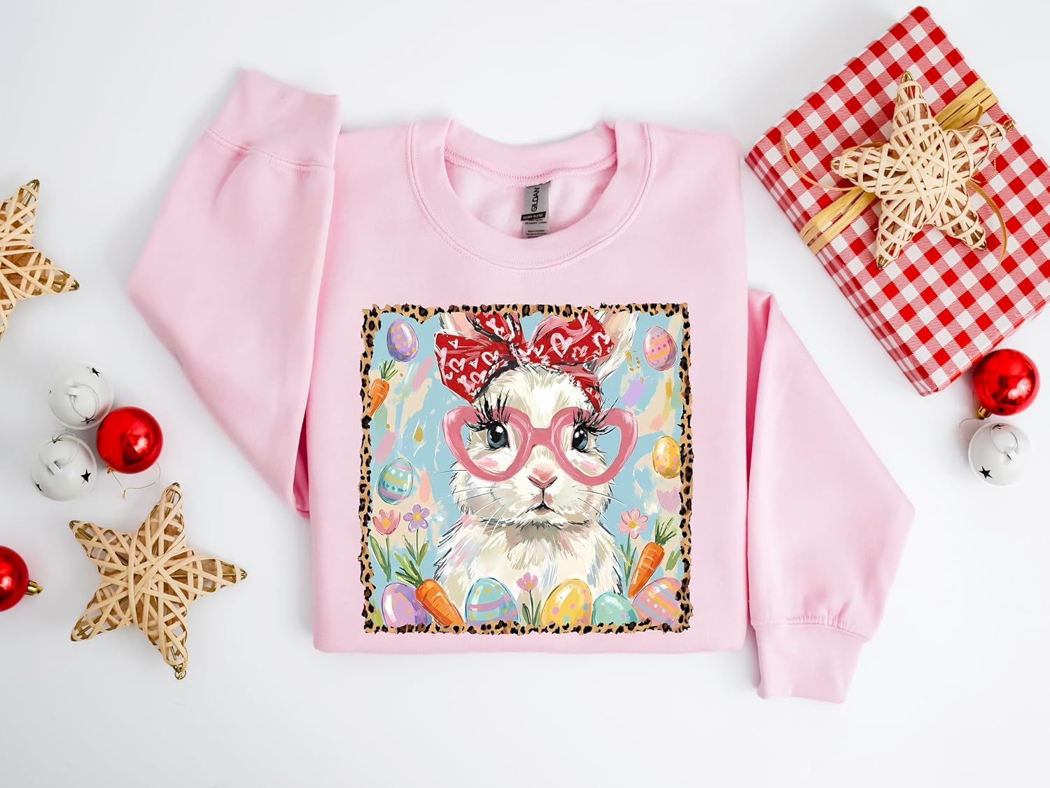 Women's Cool Easter Bunny Sunglasses Graphic Sweater - Image 2