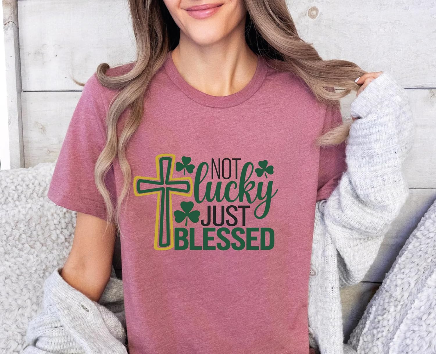 Women's Blessed Patrick's Day Festive Graphic Sweater - Image 2