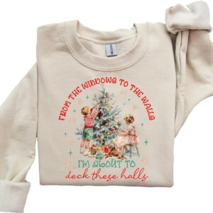 Women's Vintage Christmas Holiday Graphic Crewneck Sweater