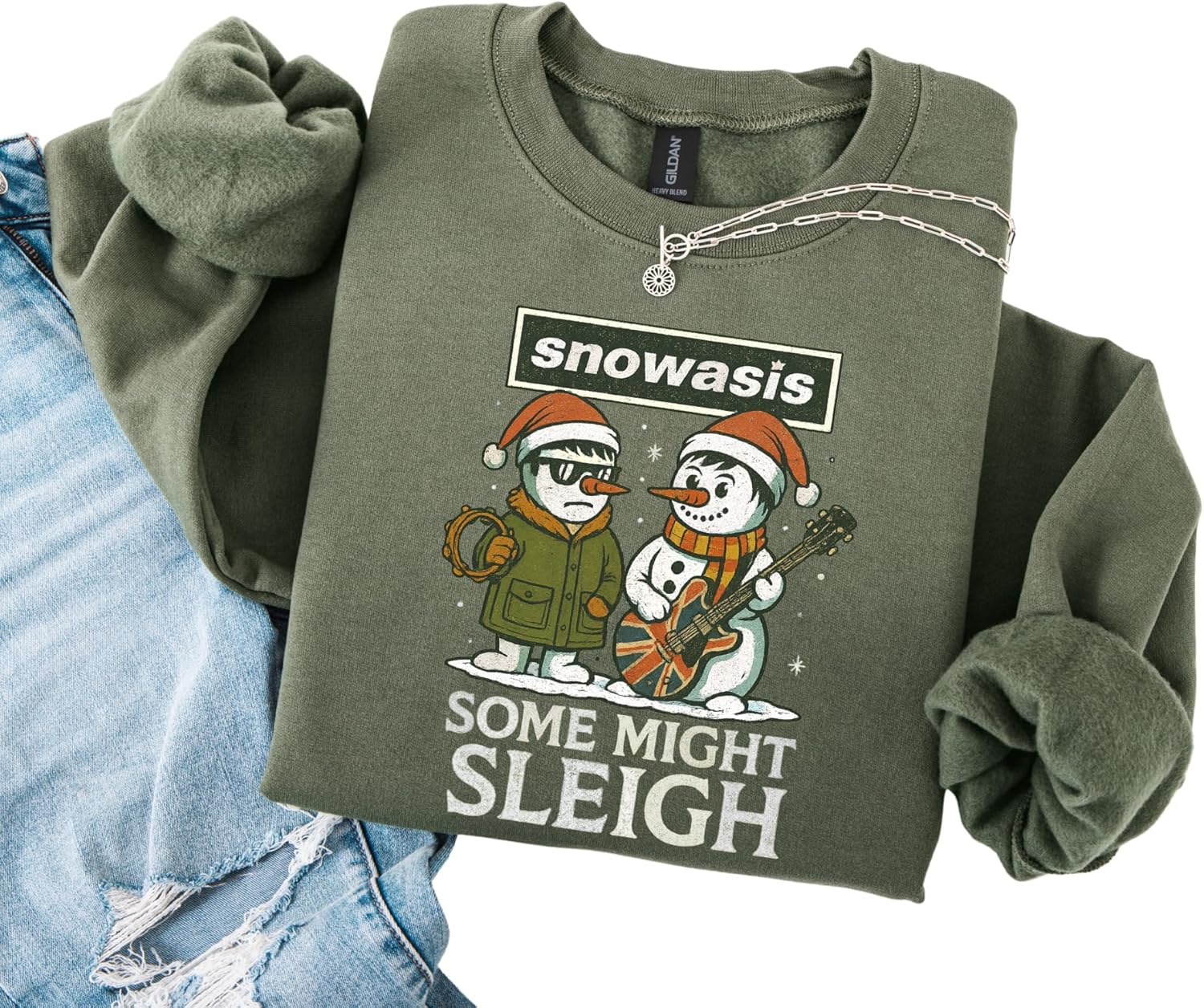 Women's Funny Christmas Snowman Band Parody Sweater - Image 7