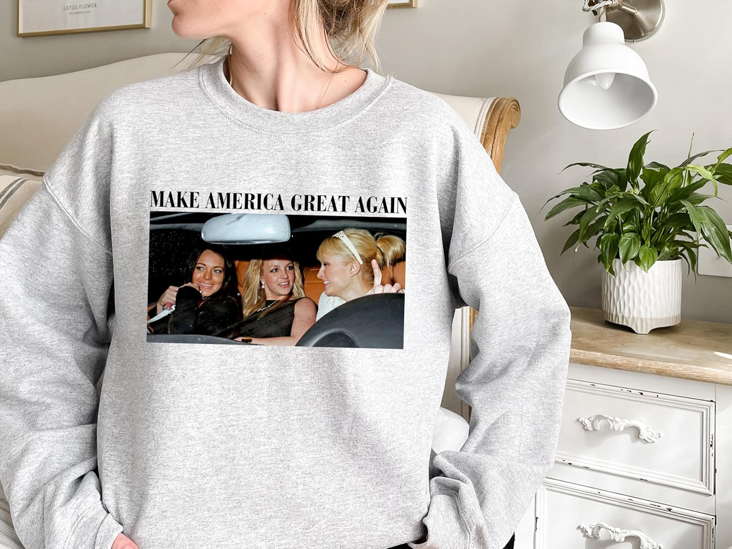 Women's Retro Classic Car Graphic Crewneck Sweater - Image 8